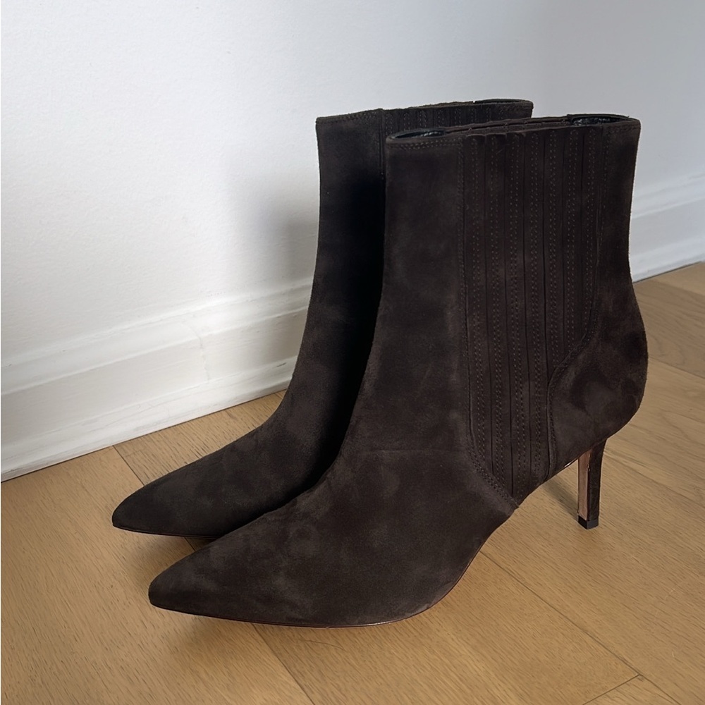 Veronica Beard Lisa Suede Mid-Heel Bootie